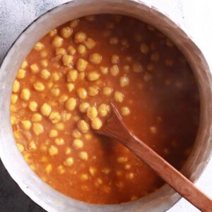 Simmering dish melding flavors together