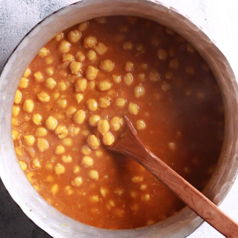 Simmering dish melding flavors together