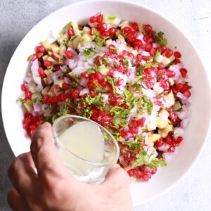 Adding coriander and lemon juice