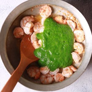Green masala paste mixing